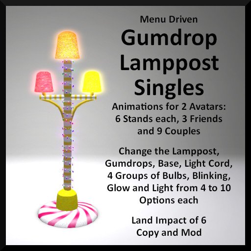 Menu Driven Gumdrop Lamppost - Singles