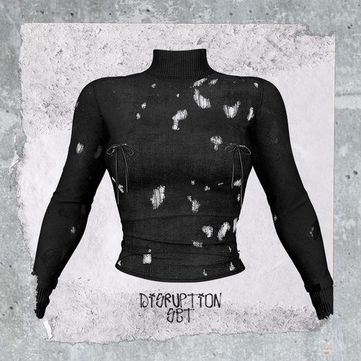 +WORN+ Disruption Top Black RIPS2