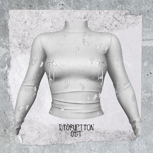 +WORN+ Disruption Top White RIPS2