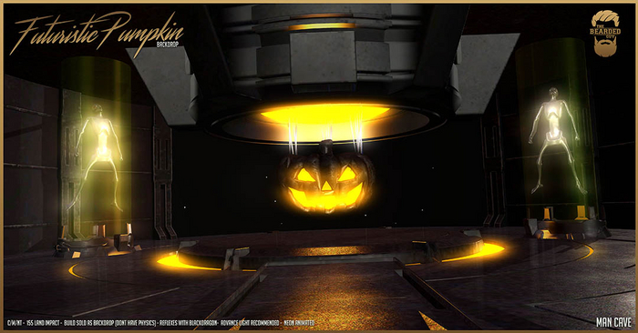 Futuristic Pumpkin Backdrop - The Bearded Guy