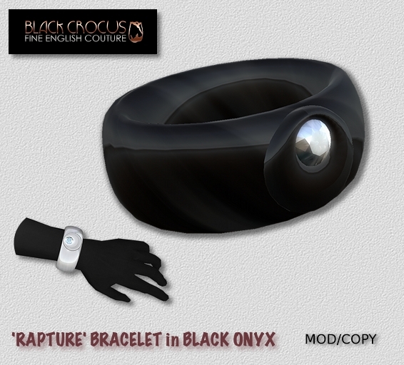 Black Crocus Rapture bracelet in Black Onyx