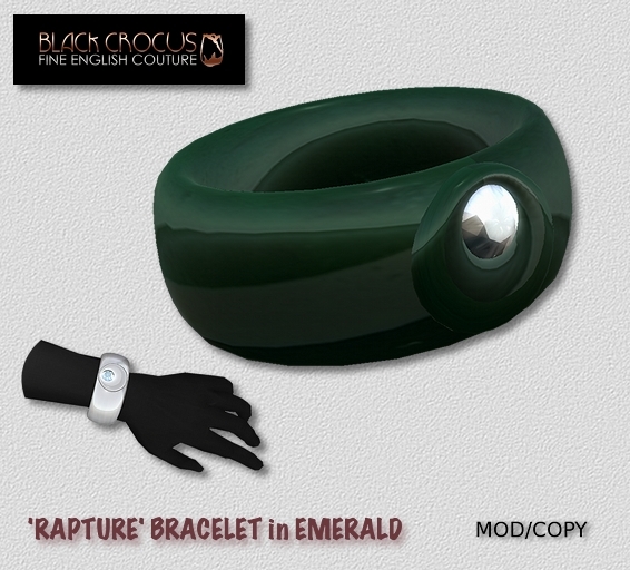 Black Crocus Rapture bracelet in Emerald