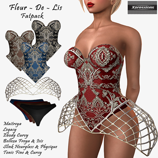 [Xprs] - Fleur-De-Lis Corset Set FATPACK