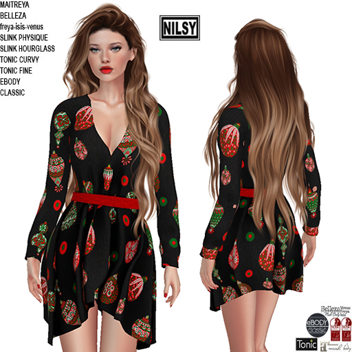 CHRISTMAS ORNAMENTS DRESS,MESH BODY
