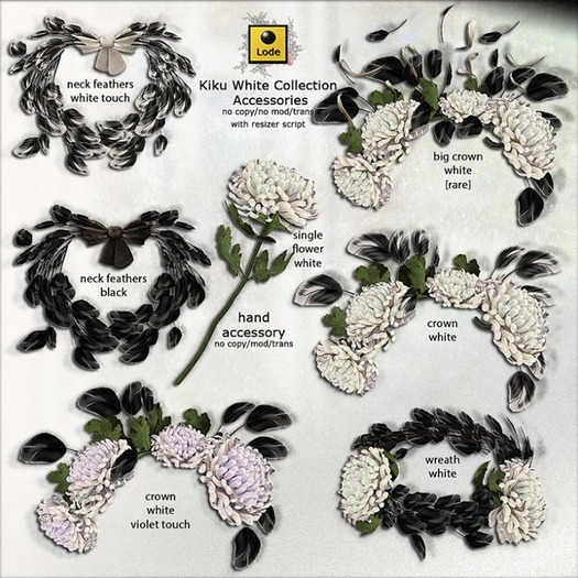 *LODE* Accessory - Kiku Neck Feathers [white touch]