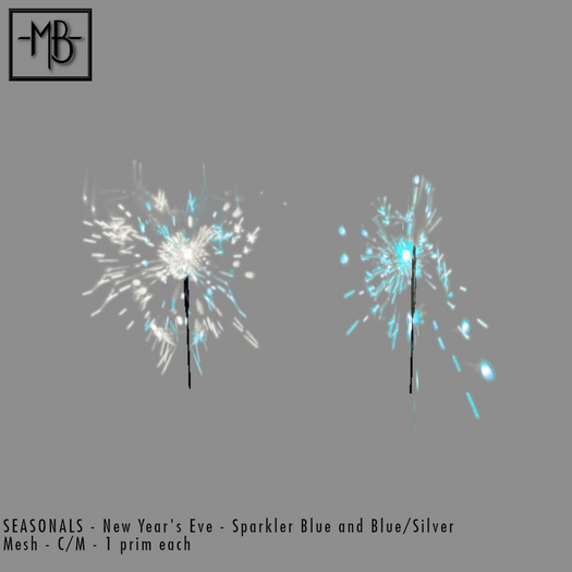 -MB- BOX SEASONALS - New year's Eve Sparkler static Blue/Silver