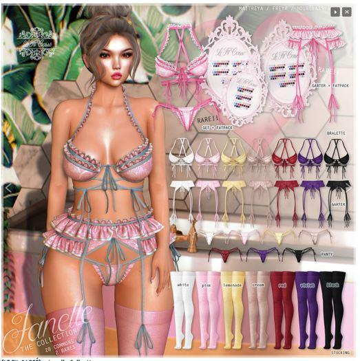 {le fil casse} Janelle Ruffle Garter Freya RARE