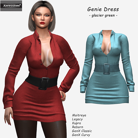 [Xprs] - Genie Dress Glacier Green 