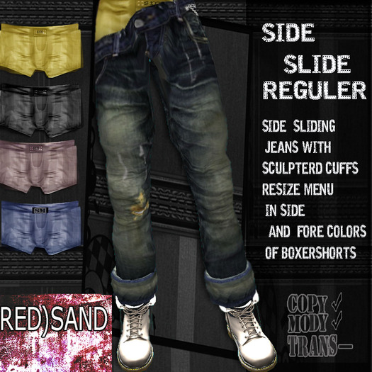 (RED)SAND_side slide jeans -reguler