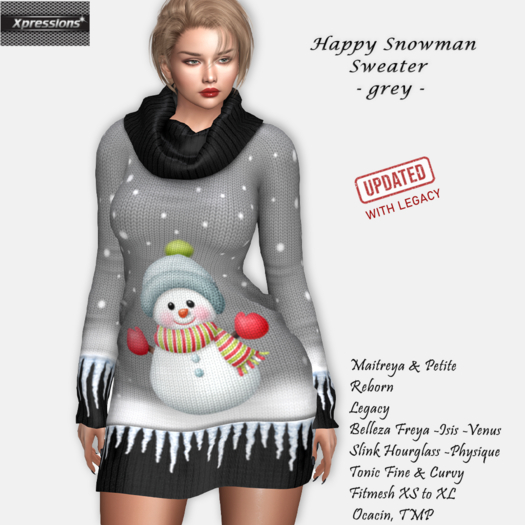 [Xprs] - Happy Snowman Sweater Grey 