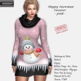 [Xprs] - Happy Snowman Sweater Pink