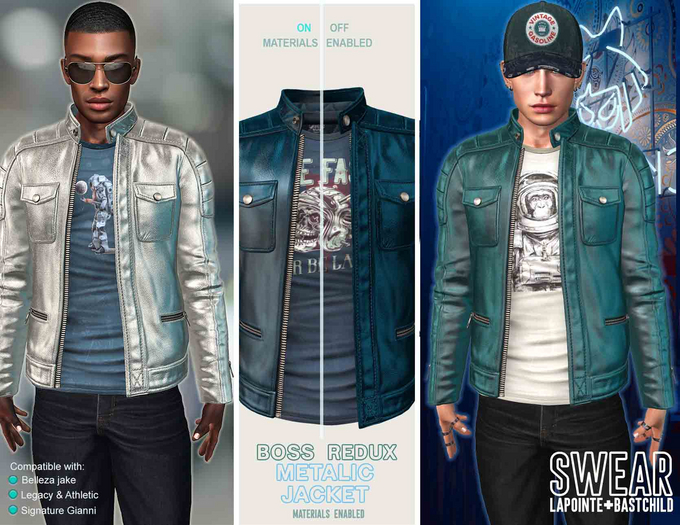 Leather Jacket Boss Metalic 