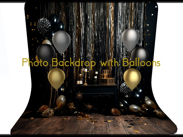 [AE] Photo Backdrop - Black & Gold 4