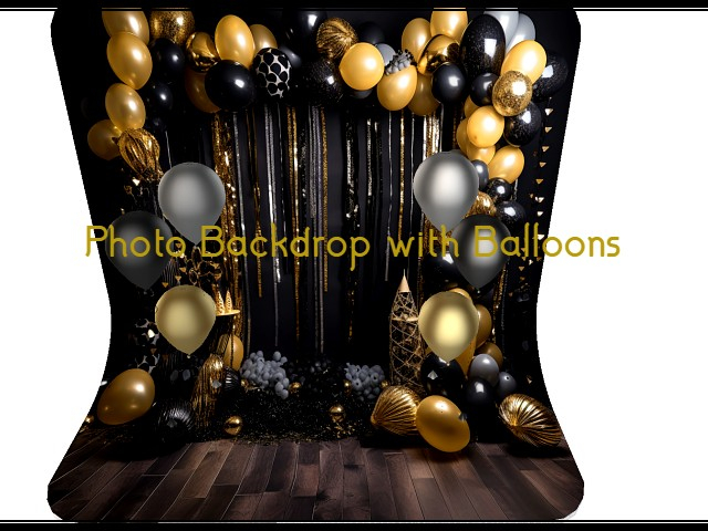 [AE] Photo Backdrop - Black & Gold 2