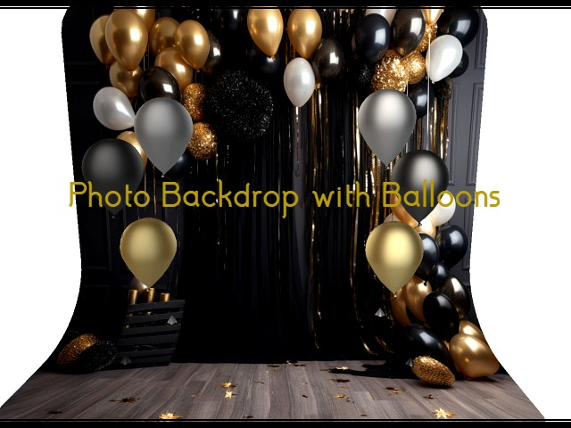 [AE] Photo Backdrop - Black & Gold 5
