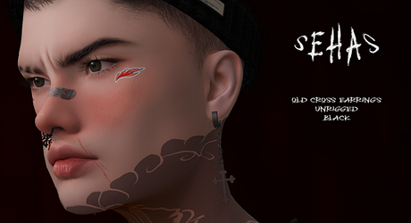 Second Life Marketplace - SEHAS - Old Cross Earrings