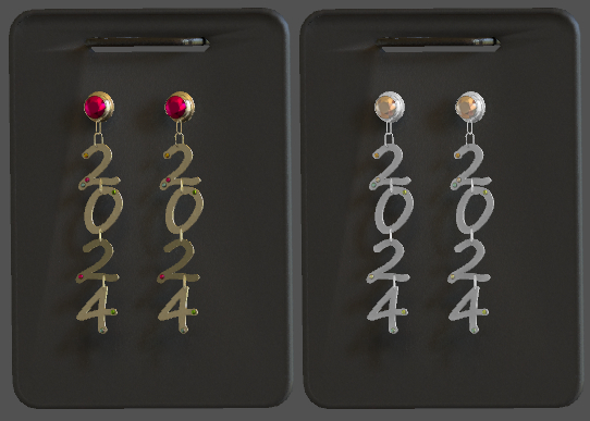 Happy New Year silver Earrings (add HUD)