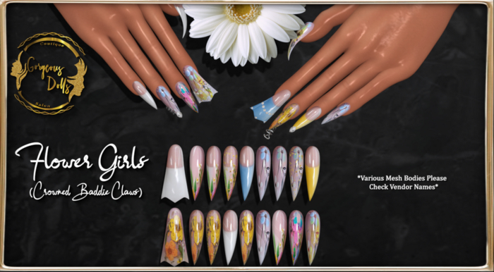 ~GD~Flower Girls(Crown Baddie Claws) - Maitreya Bento Hands
