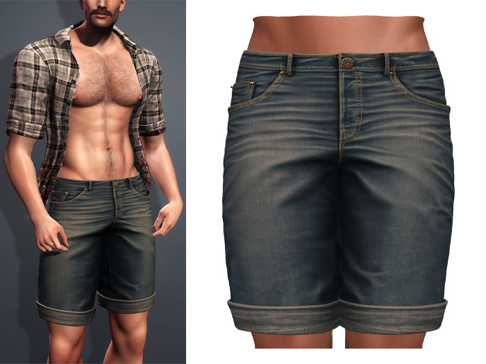 Mossu - Jasper Denim Shorts - Storm 
