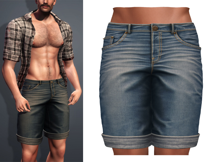 Mossu - Jasper Denim Shorts - Rainy 
