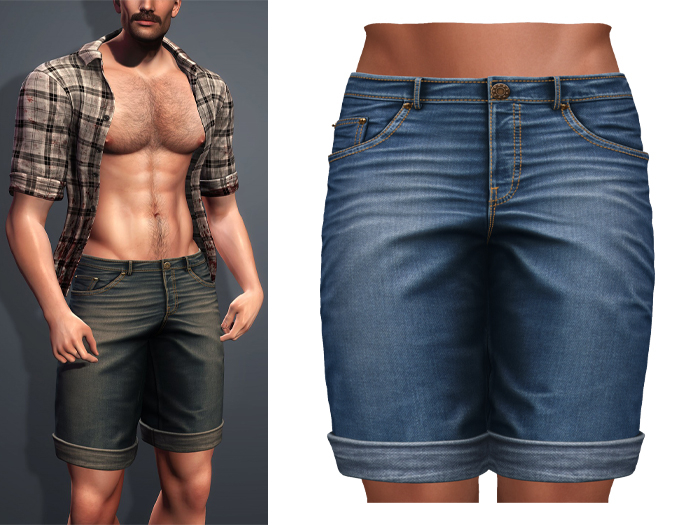 Mossu - Jasper Denim Shorts - Ocean 