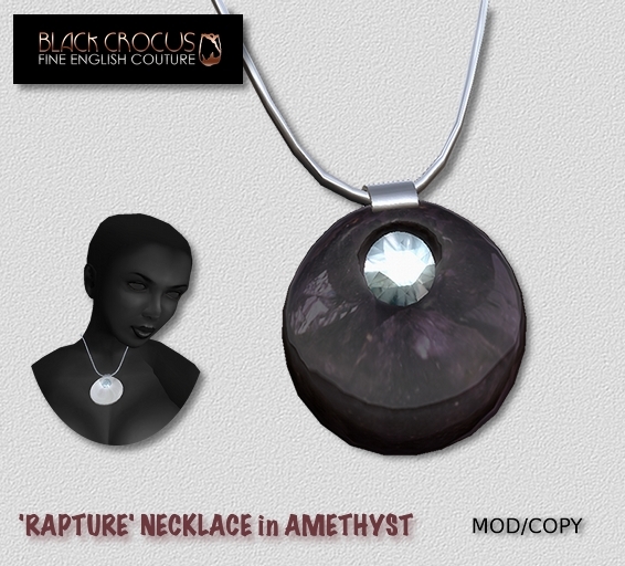 Black Crocus Rapture necklace in Amethyst