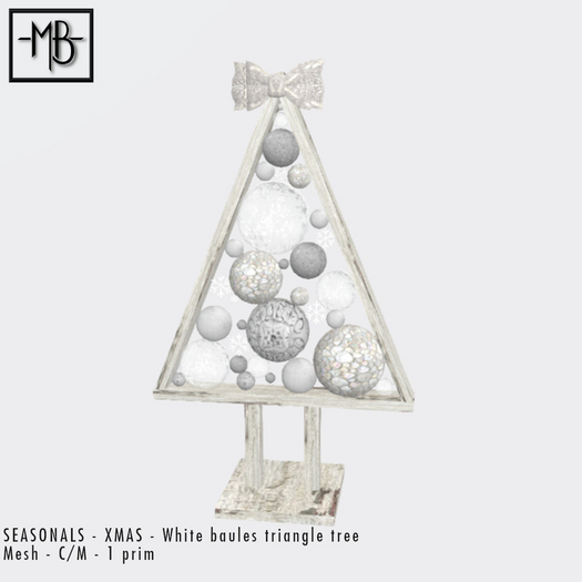-MB- BOX SEASONALS - Xmas - White baules triangle tree