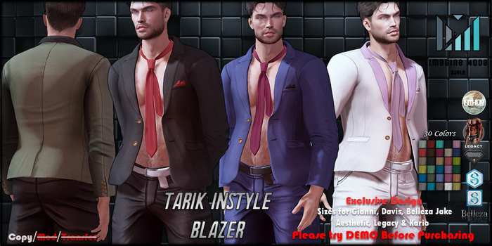 Tarik inStyle Blazer {FATPACK} Aesthetic, Gianni, Davis, Jake, Legacy, Kario -Imagine Moda-