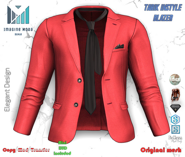 Tarik inStyle Blazer -Red- Aesthetic, Gianni, Davis, Jake, Legacy, Kario -Imagine Moda-