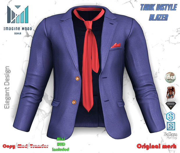 Tarik inStyle Blazer -Blue- Aesthetic, Gianni, Davis, Jake, Legacy, Kario -Imagine Moda-