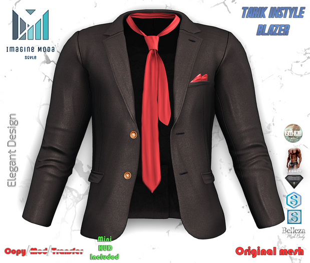 Tarik inStyle Blazer -Black- Aesthetic, Gianni, Davis, Jake, Legacy, Kario -Imagine Moda-