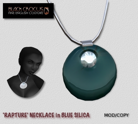 Black Crocus Rapture necklace in Blue Silica
