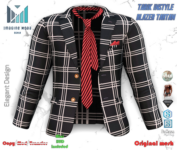 Tarik inStyle Blazer Tartan -Eclipse- Aesthetic, Gianni, Davis, Jake, Legacy, Kario -Imagine Moda-