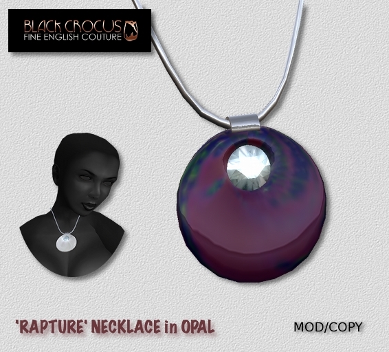Black Crocus Rapture necklace in Opal