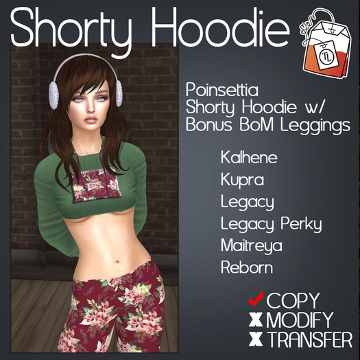 ~TL~ Poinsettia Shorty Hoodie Set
