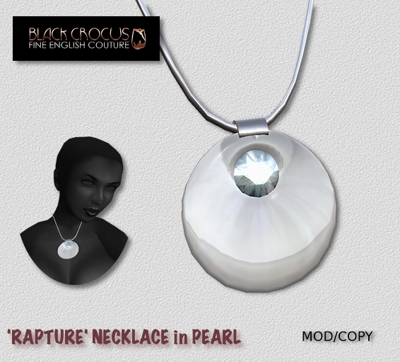 Black Crocus Rapture necklace in Pearl