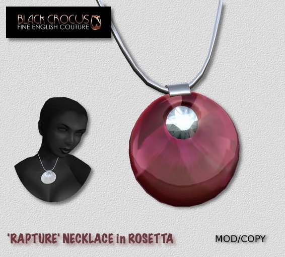 Black Crocus Rapture necklace in Rosetta