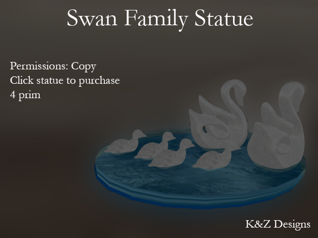 K&Z Swan Family Statue