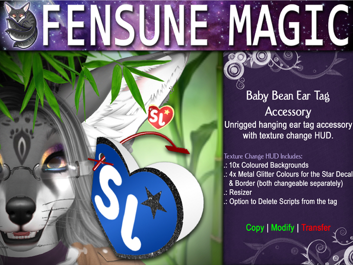 .:FM:. Baby Bean Ear Tag Accessory