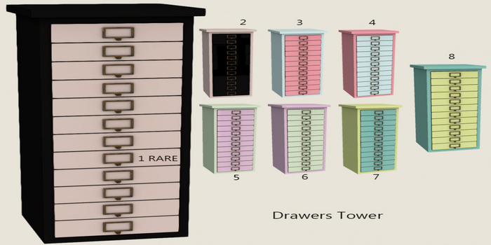 01 ILL Drawers Tower RARE