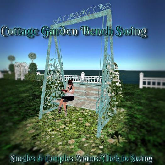 DEMO~ Cottage Garden Bench Swing- click to sit