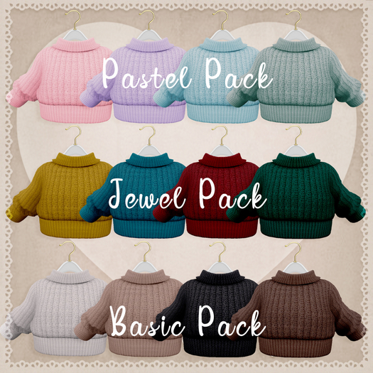 ;Lovey- Cropped Knit Sweater - Basic Pack
