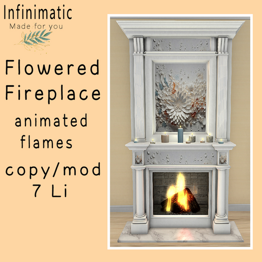 flowered fireplace bagged