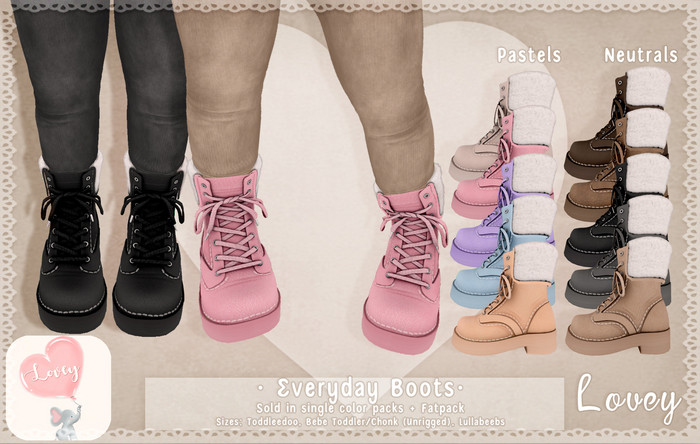 ;Lovey- Everday Boot - Neutral Pack