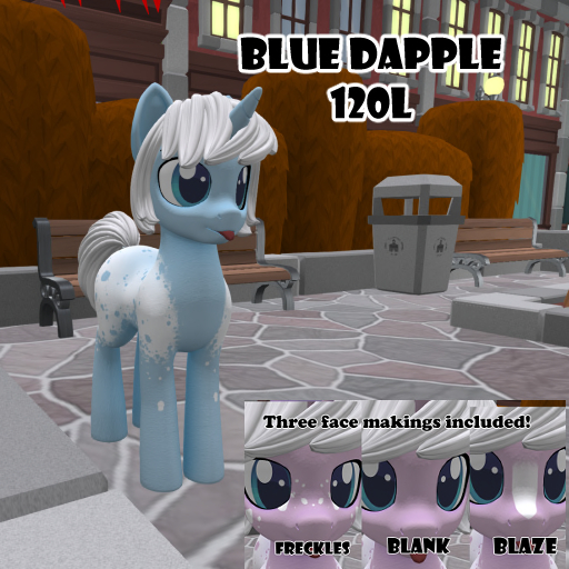 Open pony skin-blue dapple