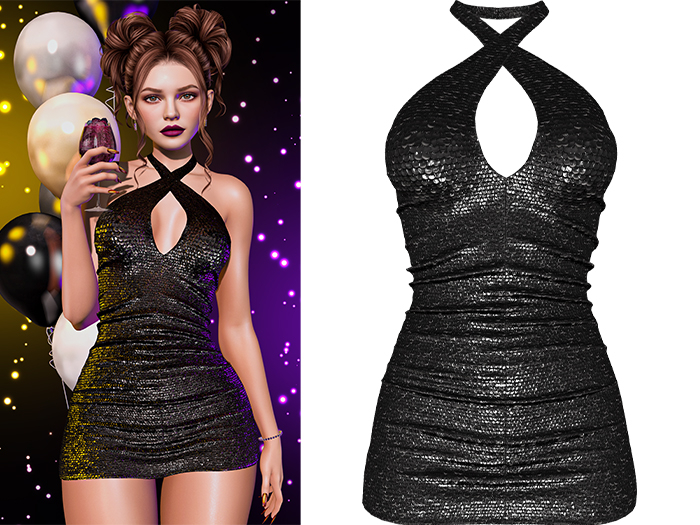 Britney New Year's Eve Mini Dress [Sequin Black] - Maitreya Lara + LaraX, Petite +PetiteX • Legacy • Reborn