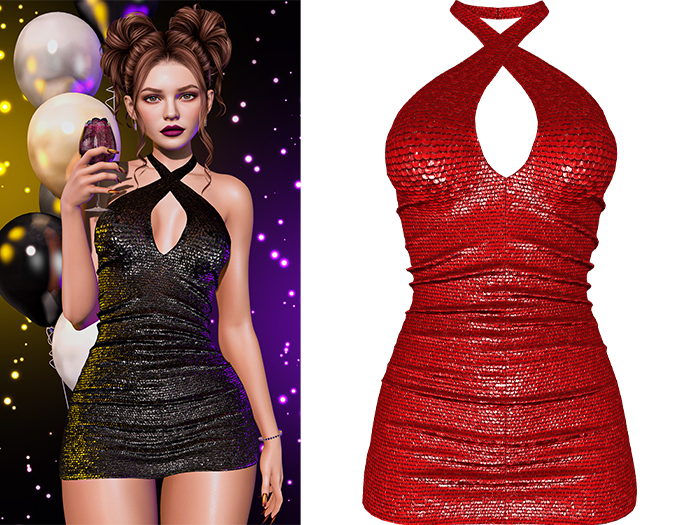 Britney New Year's Eve Mini Dress [Sequin Ruby] - Maitreya Lara + LaraX, Petite +PetiteX • Legacy • Reborn