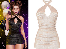 Britney New Year's Eve Mini Dress [Sequin Sand] - Maitreya Lara + LaraX, Petite +PetiteX • Legacy • Reborn