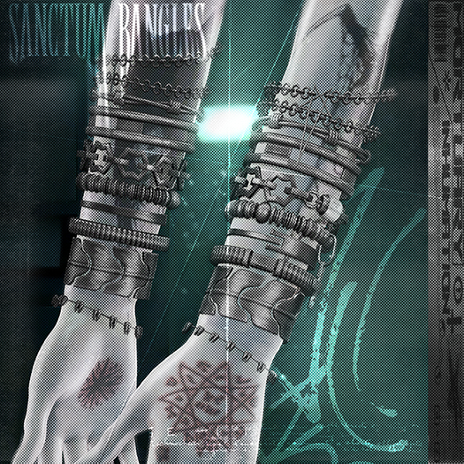 .:INHUMATION:. Sanctum Bangles Dark Silver