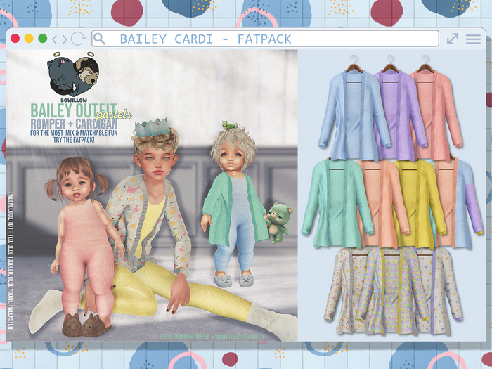 BoWillow - Bailey Pastels - Cardigan FATPACK